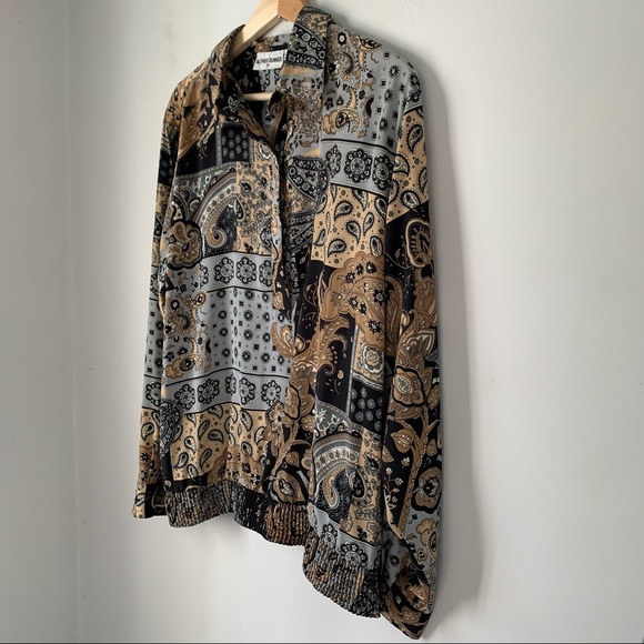 Alfred Dunner Paisley Button Blouse Top Vintage Womens Size 16 - Picture 6 of 8